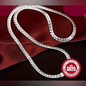 Elegant Herringbone Silver Necklace